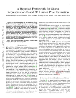 A Bayesian Framework for Sparse Representation-Based 3D Human Pose
  Estimation