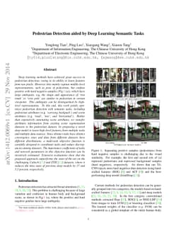 Pedestrian Detection aided by Deep Learning Semantic Tasks