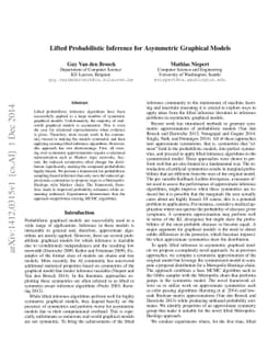 Lifted Probabilistic Inference for Asymmetric Graphical Models