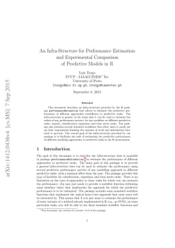 An Infra-Structure for Performance Estimation and Experimental
  Comparison of Predictive Models in R