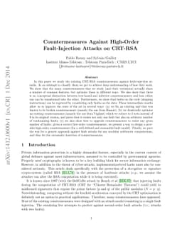 Countermeasures Against High-Order Fault-Injection Attacks on CRT-RSA