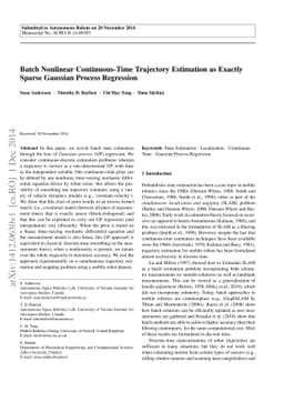 Batch Nonlinear Continuous-Time Trajectory Estimation as Exactly Sparse
  Gaussian Process Regression