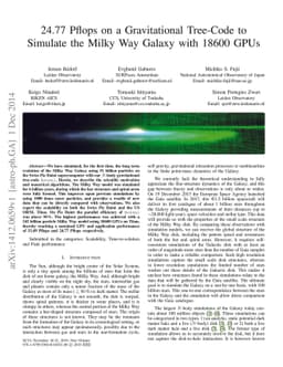24.77 Pflops on a Gravitational Tree-Code to Simulate the Milky Way
  Galaxy with 18600 GPUs