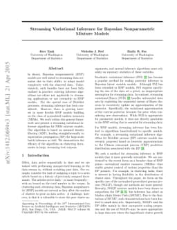 Streaming Variational Inference for Bayesian Nonparametric Mixture
  Models