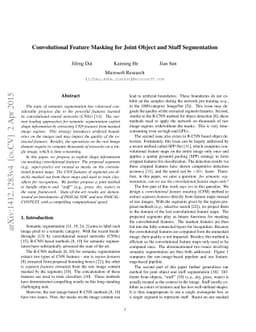 Convolutional Feature Masking for Joint Object and Stuff Segmentation