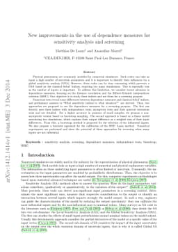 New improvements in the use of dependence measures for sensitivity
  analysis and screening