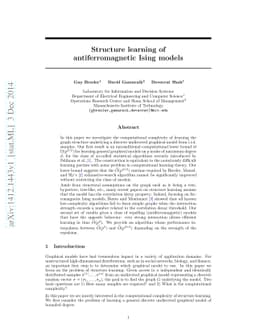 Structure learning of antiferromagnetic Ising models