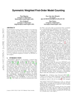 Symmetric Weighted First-Order Model Counting