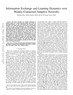 Information Exchange and Learning Dynamics over Weakly-Connected
  Adaptive Networks