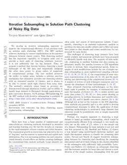 Iterative Subsampling in Solution Path Clustering of Noisy Big Data