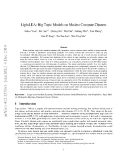 LightLDA: Big Topic Models on Modest Compute Clusters