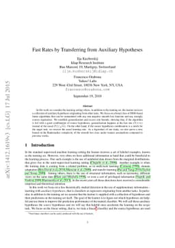Fast Rates by Transferring from Auxiliary Hypotheses