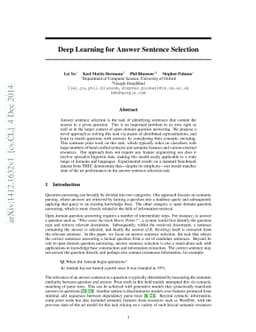 Deep Learning for Answer Sentence Selection
