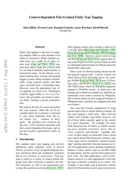 Context-Dependent Fine-Grained Entity Type Tagging