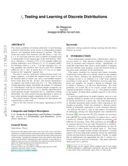 $\ell_p$ Testing and Learning of Discrete Distributions