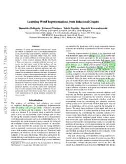 Learning Word Representations from Relational Graphs