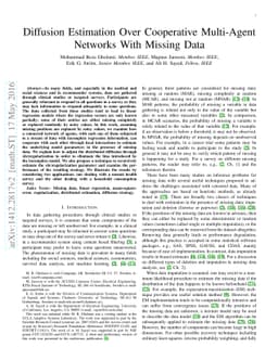 Diffusion Estimation Over Cooperative Multi-Agent Networks With Missing
  Data