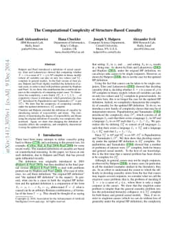 The Computational Complexity of Structure-Based Causality