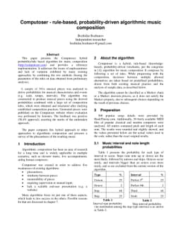 Computoser - rule-based, probability-driven algorithmic music
  composition