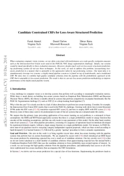 Candidate Constrained CRFs for Loss-Aware Structured Prediction