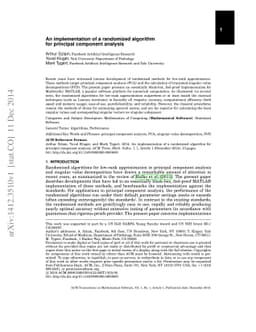 An implementation of a randomized algorithm for principal component
  analysis