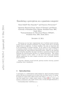 Simulating a perceptron on a quantum computer