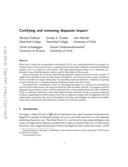 Certifying and removing disparate impact