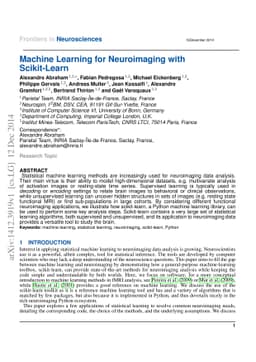 Machine Learning for Neuroimaging with Scikit-Learn