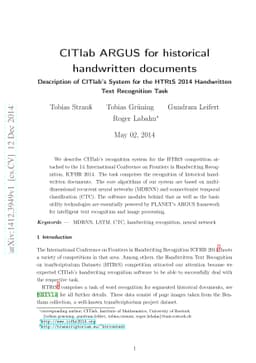 CITlab ARGUS for historical handwritten documents