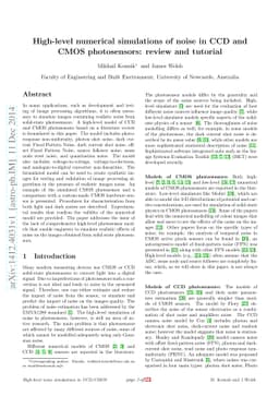 High-level numerical simulations of noise in CCD and CMOS photosensors:
  review and tutorial