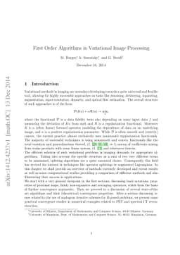 First order algorithms in variational image processing
