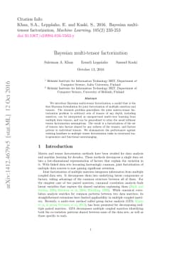 Bayesian multi-tensor factorization