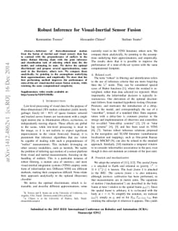 Robust Inference for Visual-Inertial Sensor Fusion
