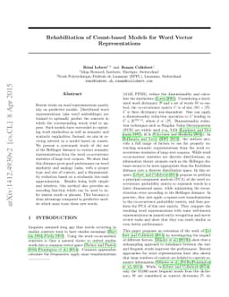 Rehabilitation of Count-based Models for Word Vector Representations