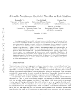 A Scalable Asynchronous Distributed Algorithm for Topic Modeling