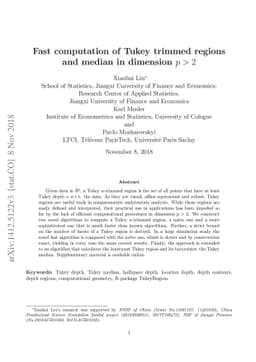 Fast computation of Tukey trimmed regions and median in dimension $p>2$