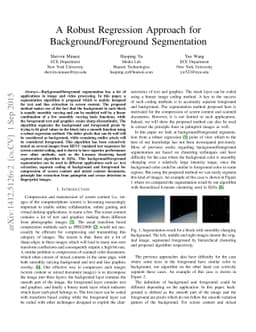 A Robust Regression Approach for Background/Foreground Segmentation