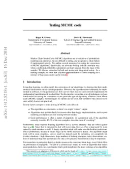 Testing MCMC code