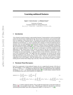 Learning unbiased features