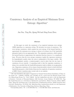 Consistency Analysis of an Empirical Minimum Error Entropy Algorithm