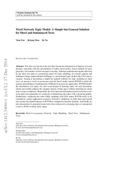 Word Network Topic Model: A Simple but General Solution for Short and
  Imbalanced Texts