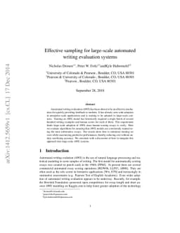 Effective sampling for large-scale automated writing evaluation systems