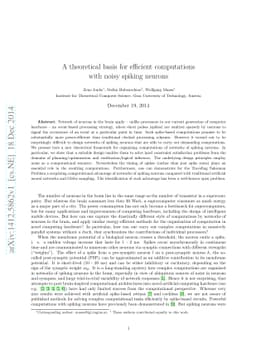 A theoretical basis for efficient computations with noisy spiking
  neurons