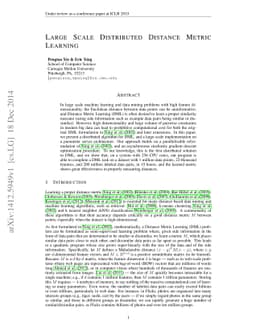 Large Scale Distributed Distance Metric Learning