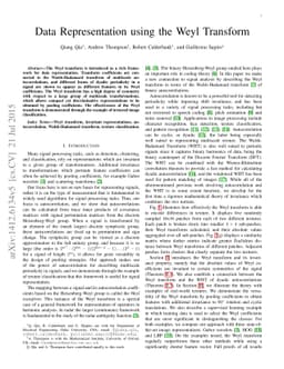 Data Representation using the Weyl Transform