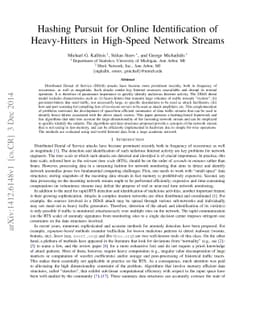 Hashing Pursuit for Online Identification of Heavy-Hitters in High-Speed
  Network Streams