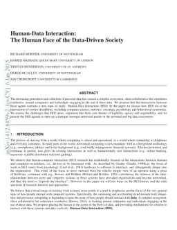Human-Data Interaction: The Human Face of the Data-Driven Society