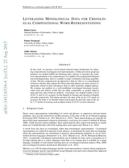 Leveraging Monolingual Data for Crosslingual Compositional Word
  Representations