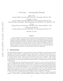 A la Carte - Learning Fast Kernels