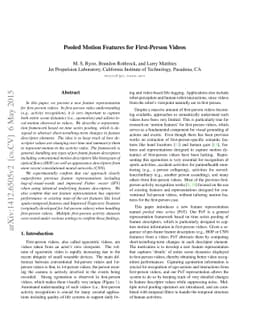 Pooled Motion Features for First-Person Videos